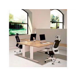 Rocada Silla de Oficina con Brazos Regulables, Respaldo Malla y Tapizado Ignífugo, Color Negro