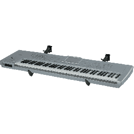 QUIKLOK Brazo Soporte Teclado para Slatwall, Montaje en Pared, Profundidad Ajustable 36-50 cm, Set de 2, Negro, Acero