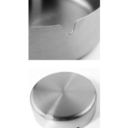 Confortime Cenicero de Acero Inoxidable de 12 cm de Diámetro - Ideal para Hogar y Oficina (24 Unidades)