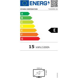 iiyama ProLite T2455MSC-B1 Monitor Táctil FHD IPS 24" 1920x1080 5ms HDMI DP USB Negro