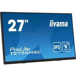 MONITOR IIYAMA 27" IPS BONDED PCAP 10P TOUCH, 1920X1080, FLAT BEZEL FREE GLASS FRONT, HDMI, DISPLAYPORT, 360CD/M², USB HUB 2X 3.2, SPEAKERS, BUILT-IN WEBCAM & MICROPHONE, BOOKSTAND (T2755MSC-B1) MONITOR IIYAMA 27" IPS BONDED PCAP 10P TOUCH, 1920X1080, FLAT BEZEL FREE GLASS FRONT, HDMI, DISPLAYPORT, 360CD/M², USB HUB 2X 3.2, SPEAKERS, BUILT-IN WEBCAM & MICROPHONE, BOOKSTAND (T2755MSC-B1)