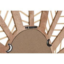 Espejo de pared DKD Home Decor Marrón Natural Tropical Hoja de planta 60 x 2 x 67 cm