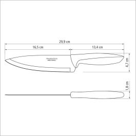 Tramontina Cuchillo Chef Plenus Negro 180 mm Acero Inoxidable