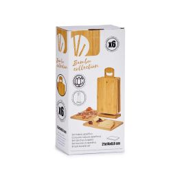 Kinvara Set de 6 Tablas de Bambú con Soporte - 14x31x6.5 cm (6 Unidades)
