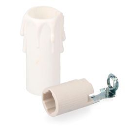 Portalámparas porcelana e-14 + vela corta blanca (envasado) Precio: 3.78999951. SKU: S7916745