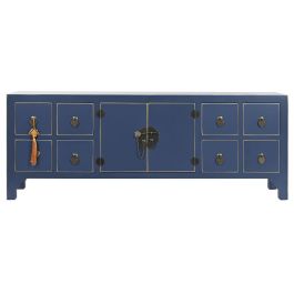 Mueble Tv Oriental DKD Home Decor Azul Dorado 24 x 51 x 130 cm