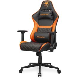 COUGAR Silla Gaming Armor One V2 Negro/Naranja, Piel Sintética, PVC, Reclinable, Altura Ajustable, Soporta hasta 120 kg