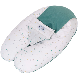 Tineo Almohada de Maternidad 3 en 1 - MULTIRELAX TIN3275056861609 - Tejido de Rizo - Verde Lunares