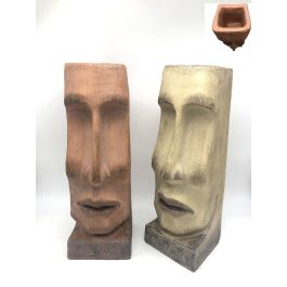 DKD Home Decor Macetero Moderno Resina Terracota Beige 17 x 49 x 16 cm (2 Unidades)