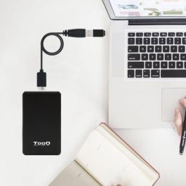 TooQ TQE-2531B - Caja Externa para Disco Duro 2.5" SATA I/II/III a USB 3.1 Gen1 con UASP, Aluminio, Negro
