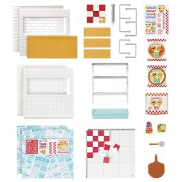 MGA 566069 Miniverse Spaces Starter Pack Pizza - Colección para Crear y Customizar Exposiciones