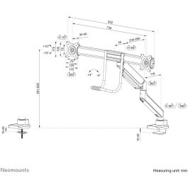 Neomounts DS75-450WH2 Soporte Escritorio Full Motion para 2 Monitores 17-32'' 8kg C/U Blanco Pinza/Atornillado