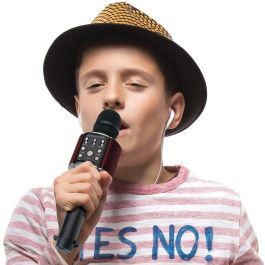 Lenco BMC-090 Micrófono Karaoke Inalámbrico Bluetooth 5W Negro con Altavoces Integrados