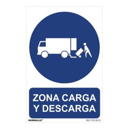 Normaluz Cartel "Zona carga y descarga" PVC 0,7mm 30x40cm - Rótulos informativos para uso profesional y doméstico