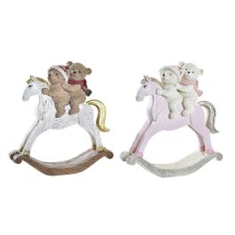 Figura Navidad Fantasia DKD Home Decor Rosa Blanco 4.5 x 15 x 14 cm (2 Unidades) Precio: 15.88999951. SKU: B12SG5ZRN5
