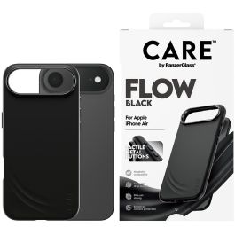 PanzerGlass Funda CARE Feature FLOW MagSafe para iPhone Air - Funda de Silicona Negra, Protección Antigolpes y Caídas