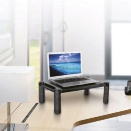 Aisens Soporte Elevador XL para Monitor y Portátil, Ergonomico, Hasta 32 Pulgadas, 10kg Carga Máxima, Negro