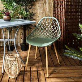 Home Deco Factory Silla Exterior Verde Málaga 57x51,2 cm h.80,2 cm