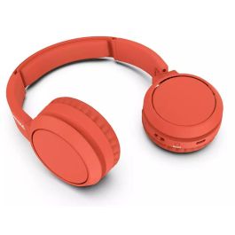 Philips TAH4205RD/00 Auriculares Inalámbricos Bluetooth con Micrófono, Graves Potentes, 29 Horas de Reproducción, Rojos