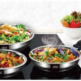 Arthur Martin AM0566 Batería de Cocina Inducción 18 Piezas Acero Inoxidable, Mango Extraíble, Apta Todo Tipo Fuegos