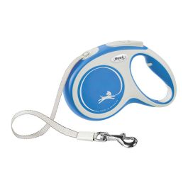 Flexi Correa Retráctil New Comfort S Cinta 5M Azul Bicolor de Plástico Nylon con Sistema de Frenado Optimizado para Mayor Control