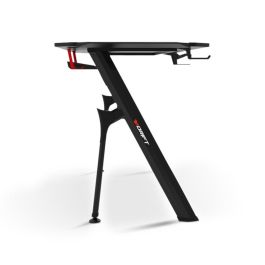 DRIFT DRDZ175RGB Escritorio Gaming Negro con Iluminación RGB LED, Superficie de Fibra de Carbono 130x60cm, Soporte Auriculares y Bebida