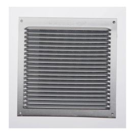 Fepre Rejilla de ventilación de aluminio cromado 17x17 cm