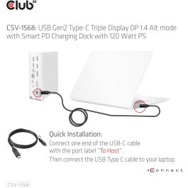 Club3D CSV-1568 Estación de Acoplamiento USB-C 4K 100W con 6xUSB3, DP, 2xHDMI, VGA, LAN, Power Delivery 120W