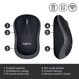 Logitech M185 Ratón Inalámbrico RF Plug & Play con Nano Receptor USB, Diseño Ergonómico, Batería hasta 1 Año, Gris Logitech M185 Ratón Inalámbrico RF Plug & Play con Nano Receptor USB, Diseño Ergonómico, Batería hasta 1 Año, Gris