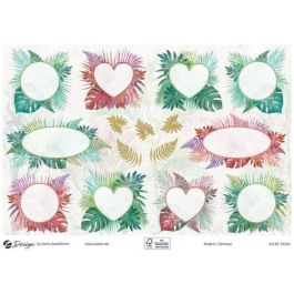 Avery 54564 Sobres 76x120mm con 2 Hojas y 30 Pegatinas Fondo Jardín Adhesivo Desmontable Mate