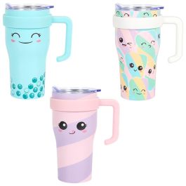 Cook Concept Mug Térmico Miami Kawai 600 ml Acero Inoxidable - Mantiene Bebidas Frías/Calientes 6h con Asa