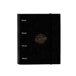 Carpeta de anillas BlackFit8 Old school Negro Gris 27 x 32 x 3.5 cm