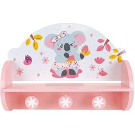 Fun House 713337 Perchero Estantería Mimi Koala para niños - Organizador de Ropa y Juguetes - MDF y Pino - 33x46x15 cm