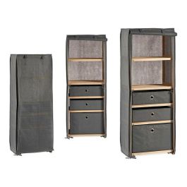 Kipit Estantería de Tela con 3 Cajones Gris 28x113x42 cm (3 Unidades)