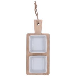 Tabla Aperitivo Bambú Cerámica Tapas Quid 20x8,5x4,6 cm