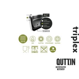 Inde - Sartén Acero Triplex para Inducción 30 cm, Diámetro 31.7 cm, Quttin (6 Unidades)