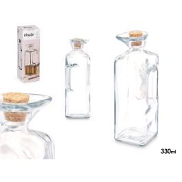 Vivalto Aceitera Cuadrada de Vidrio con Asa y Tapón de Corcho - 330 ml - 6x19x6 cm, Transparente (Set de 24) Precio: 34.50000037. SKU: B1EWNRK67V
