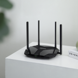 Mercusys MR80X Router Inalámbrico Wi-Fi 6 Doble Banda (2,4 GHz / 5 GHz) Gigabit Ethernet Negro