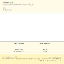 Fac Cerrojo tradicional de sobreponer con cilindro galvanizado, 3 llaves serreta, F01009