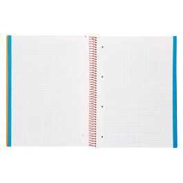 Liderpapel Cuaderno espiral Micro Jolly A4 Micro perforado 140 hojas Cuadro 5mm 75gr Tapa Forrada Color Naranja