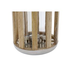 DKD Home Decor Farola Plateado Marron Metal Madera Cristal 22 x 44 x 22 cm