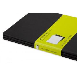 Cuaderno Moleskine Cahier 9X14 64H Lisa Negra Set De 3