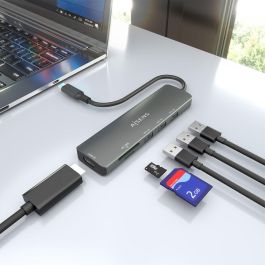 Hub USB Aisens USB-C DOCK 6 EN 1 Gris