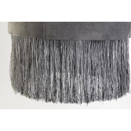 Pantalla DKD Home Decor Gris Burdeos 30 x 29 x 30 cm (2 Unidades) con Flecos