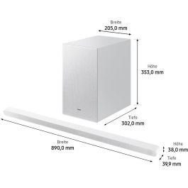 Samsung Ultra Slim Soundbar HW-S711GD Blanca WLAN Bluetooth Dolby Atmos Chromecast 250W 3.1 Canales