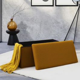 Banco-Puf Plegable Atom Mostaz Home Deco Factory Banco-Puf Plegable Atom Mostaz Home Deco Factory
