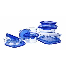 Pyrex Plato de conservación rectangular 3,3L 30x23cm con tapa azul