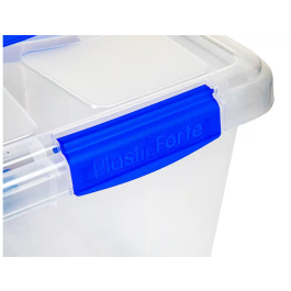 Plasticforte Contenedor Plástico N 7 Transparente con Tapa 61L 73x41x32 cm Ordenación Duradera y Funcional