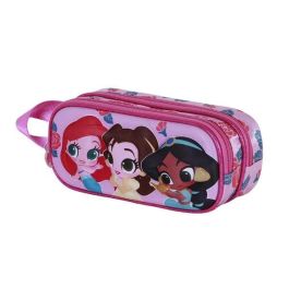 Karactermania Estuche Portatodo Doble 3D Princesas Disney Flowers Rosa Poliéster EVA 2 Compartimentos 22 x 8 x 10 cm