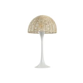 DKD Home Decor Lámpara de Sobremesa Urban Seta Metal y Cuerda, Blanco Natural, 40x73x40 cm, Tipo E27